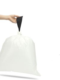 HDPE Malzeme Geri Dönüşümlü İpli Çöp Torbaları 10 - 25MIC Beyaz Renk