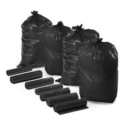 Ekstra Güçlü HDPE Geri Dönüştürülebilir Çöp Torbaları Özel Baskılı Siyah Renk