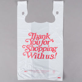 Beyaz Renk Teşekkür Tişört Alışveriş Çantaları Plastik Özel Baskı