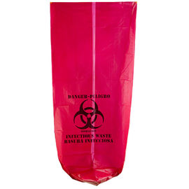 Biohazard Geri Dönüşümlü Çöp Torbaları Yüksek Yoğunluklu 135L 33 &amp;quot;X 40&amp;quot; Kırmızı Renk