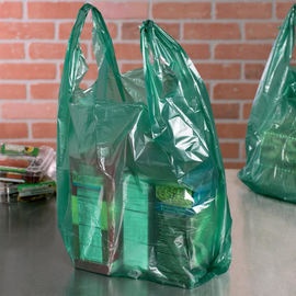 Alışveriş ISO9000 Sertifikası için 0.51 Mil Yeşil Tişörtlü Çantalar Özel Baskılı