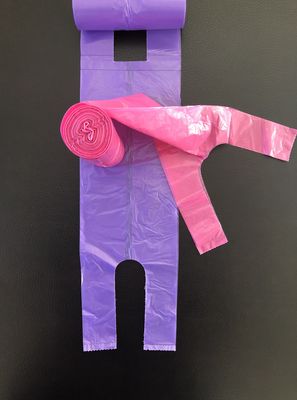 Rulo Ofis Ve Ev Kullanımında T Shirt Alışveriş Poşetleri , Pembe Ve Mor , Masa Çöp Kovası