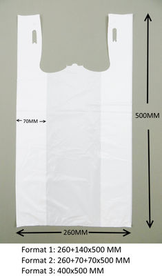 Tişörtlü Alışveriş Çantaları 13 mikrofon.  1000 / kılıf, Baskı ile WHITE Renk, HDPE malzeme