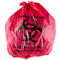 45L İzolasyon Enfeksiyöz Geri Dönüşümlü Çöp Torbaları Kırmızı Renk 24 &amp;quot;X 24&amp;quot; Yüksek Yoğunluklu